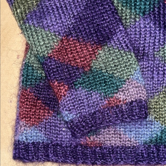 NWOT - Talbots Plaid Cardigan - Purple, Green, Blue (SZ. L) - Picture 5 of 7